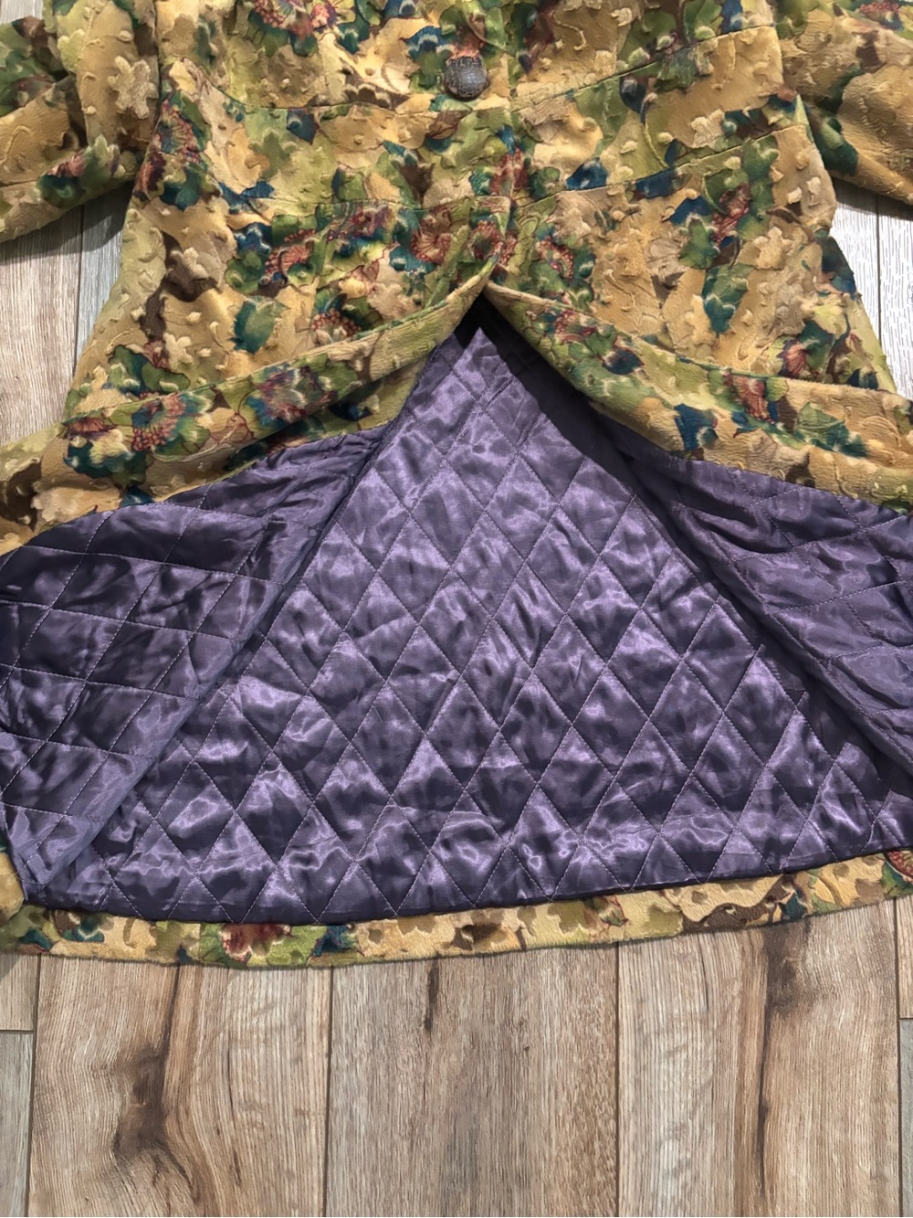 Vintage Free People Coat Coat with Floral Pattern and Faux Fur - Picture 7 of 11